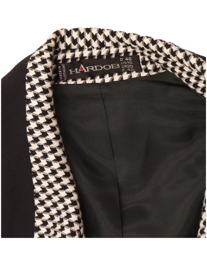 Hardob Chaqueta tipo blazer con doble botonadura para mujer UK 20 2XL Pata de gallo negra