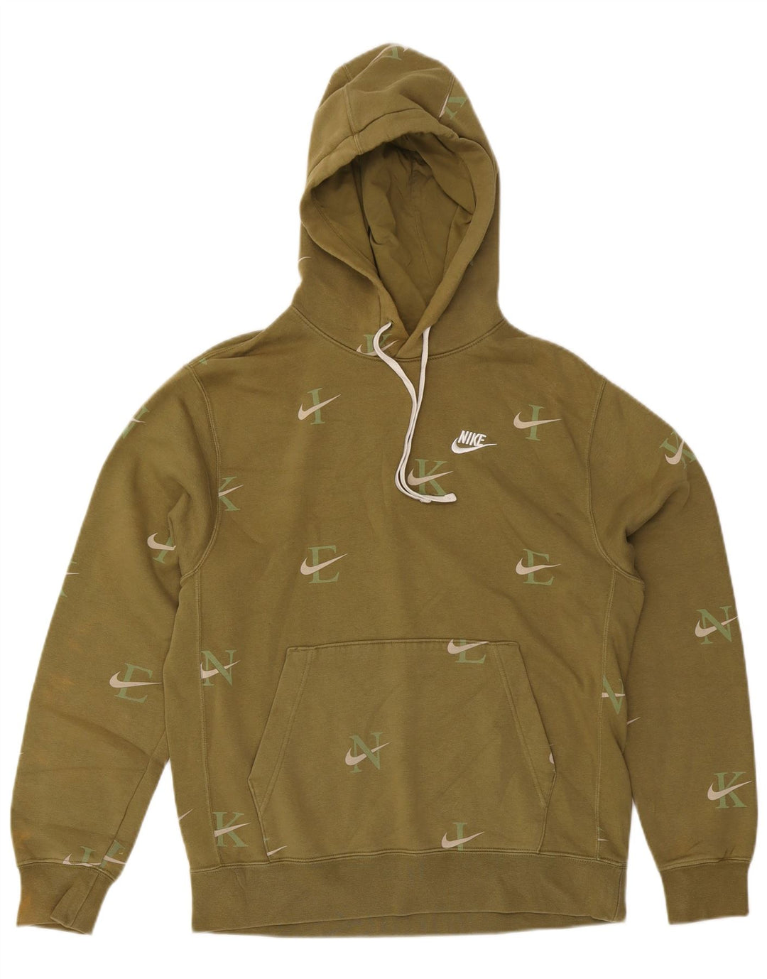 Nike Jersey con capucha gráfica de algodón caqui mediano