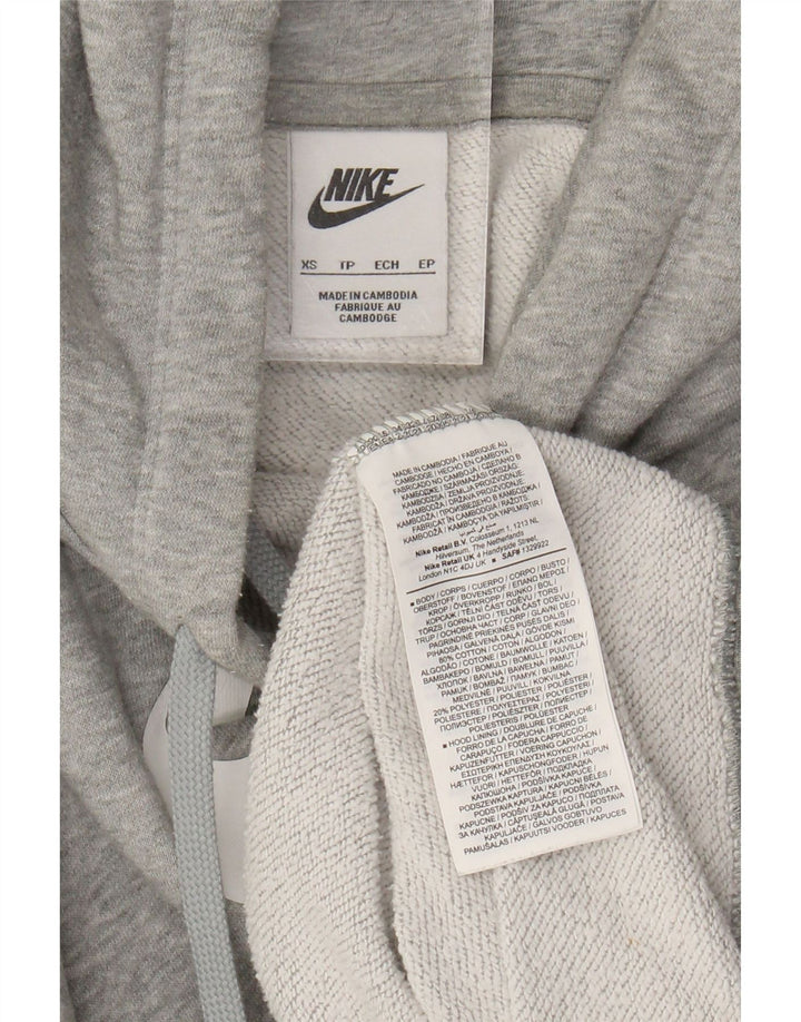 NIKE Jersey con capucha y gráfico extragrande para mujer UK 6 XS Algodón moteado gris