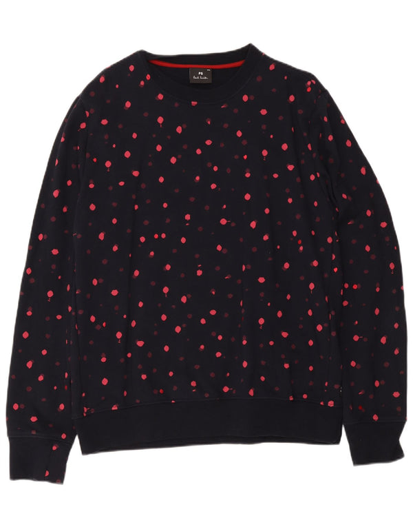 Paul Smith Sudadera para mujer Jumper UK 20 2XL Algodón con lunares azul marino