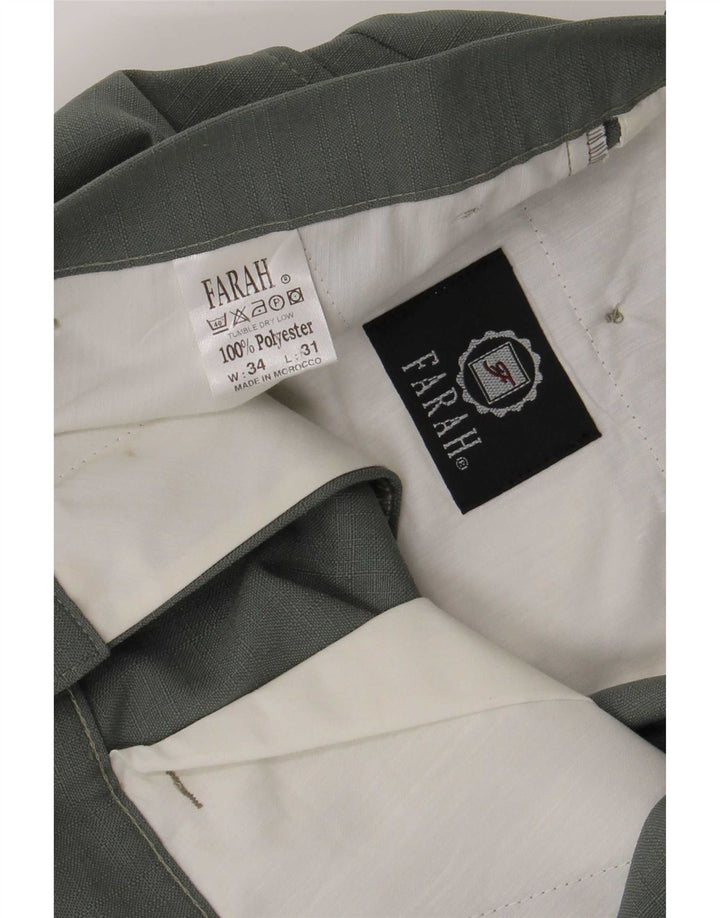 Farah Mujer Pantalones Casuales Rectos W34 L31 Poliéster Verde