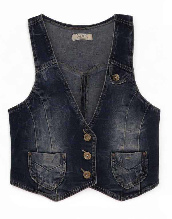 Pimkie Chaleco Vaquero para Mujer UK 8 Small Azul