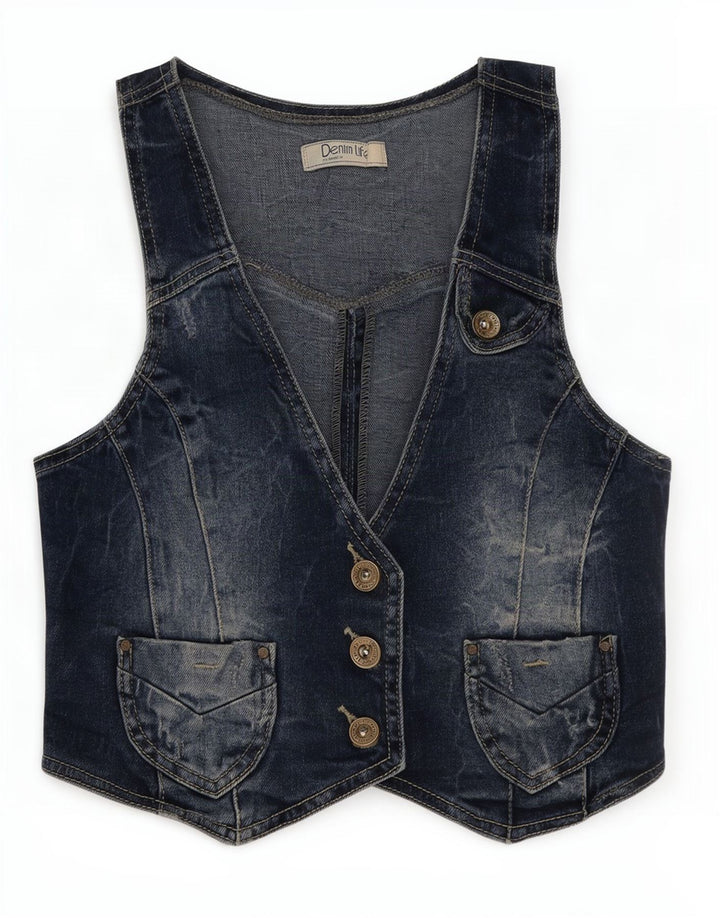 Pimkie Chaleco Vaquero para Mujer UK 8 Small Azul