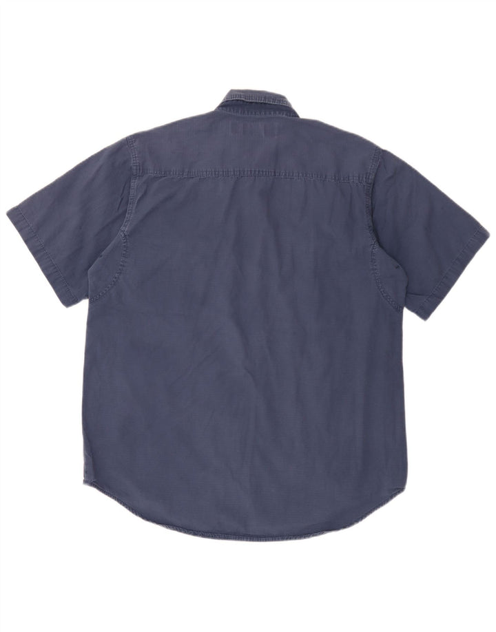 Wrangler Camisa De Manga Corta Para Hombre Grande Azul Marino Algodón