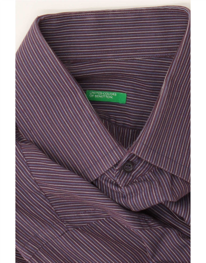 Camisa Benetton Hombre Media Raya Púrpura