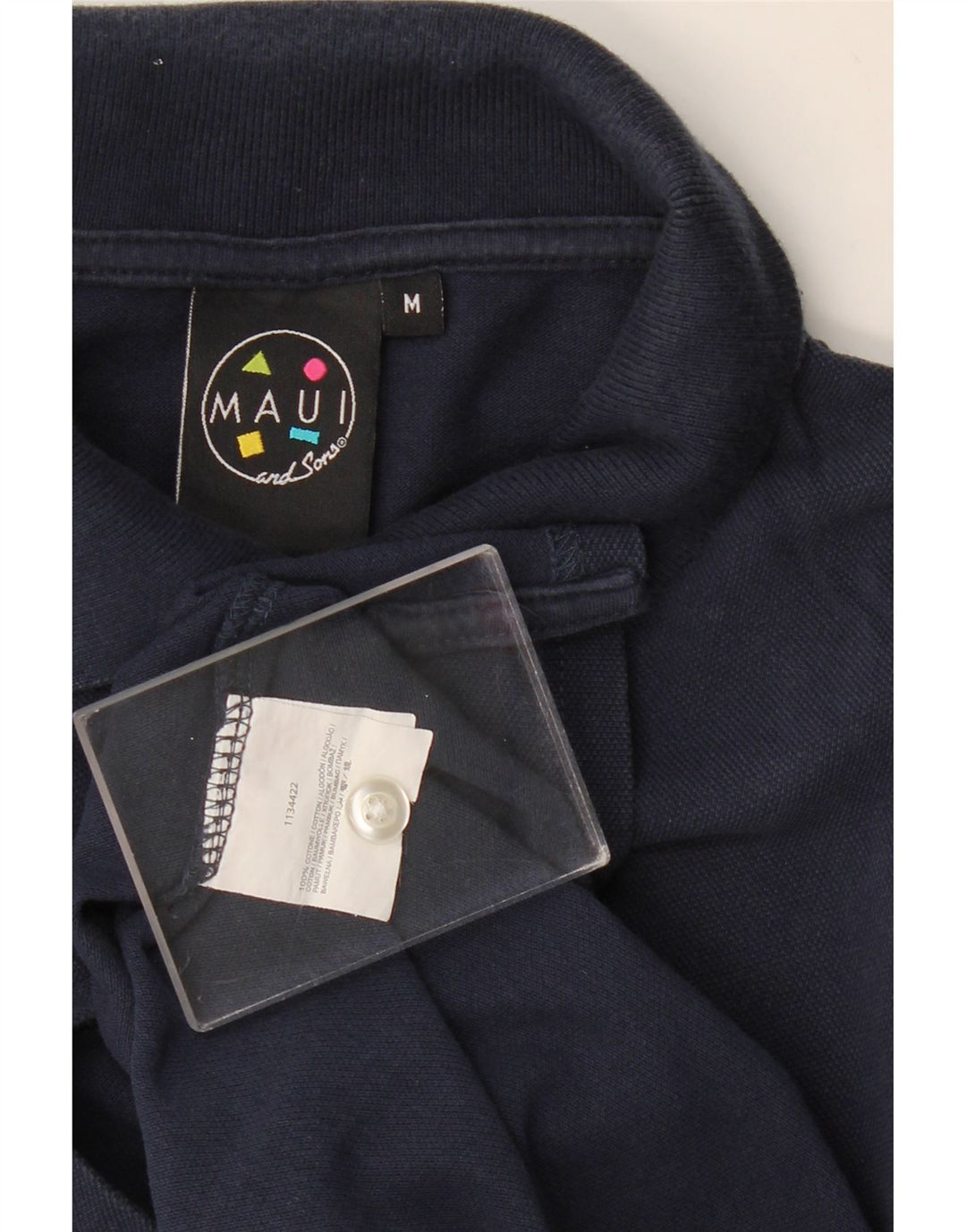 Maui and Sons Polo para hombre de algodón azul marino mediano