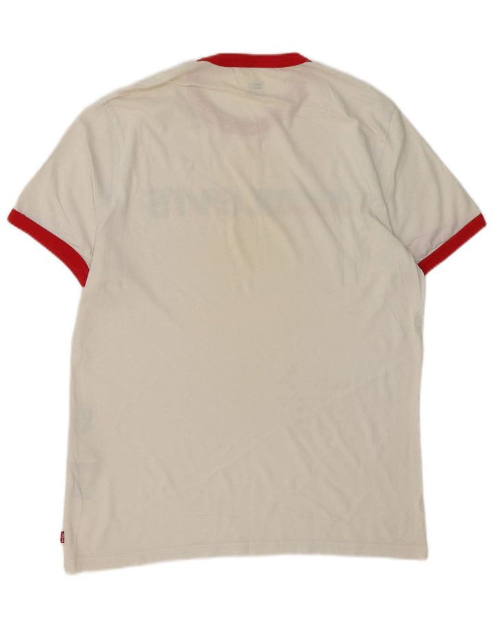 Levi's Camiseta gráfica para hombre Top grande de algodón con bloques de color blanco