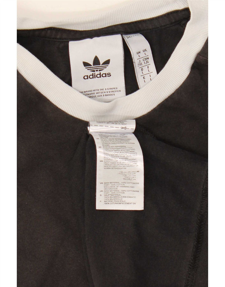 Adidas - Camiseta para hombre, talla grande, algodón negro