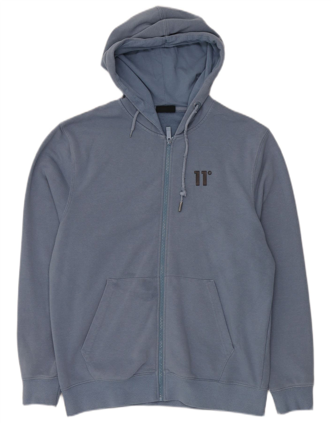 ELEVEN DEGREES Suéter con capucha y cremallera para hombre Pequeño Algodón azul