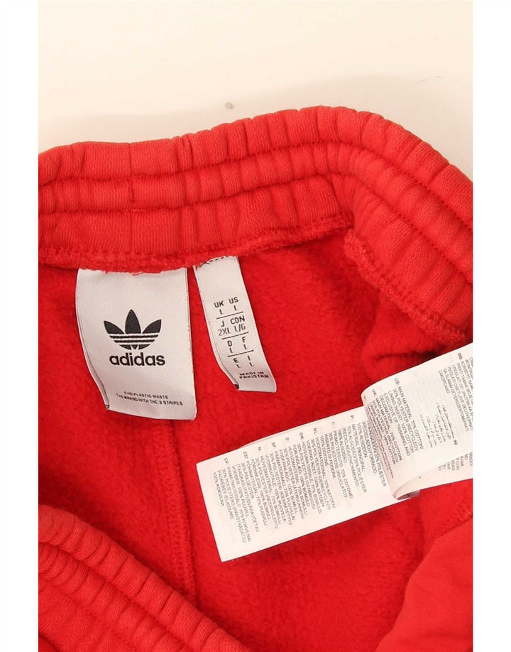 Adidas - Pantalones cortos deportivos para hombre, tamaño grande, algodón rojo