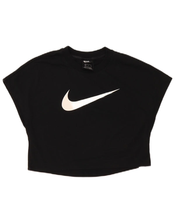 NIKE Camiseta corta gráfica para mujer UK 44 Mediano Negro Poliéster