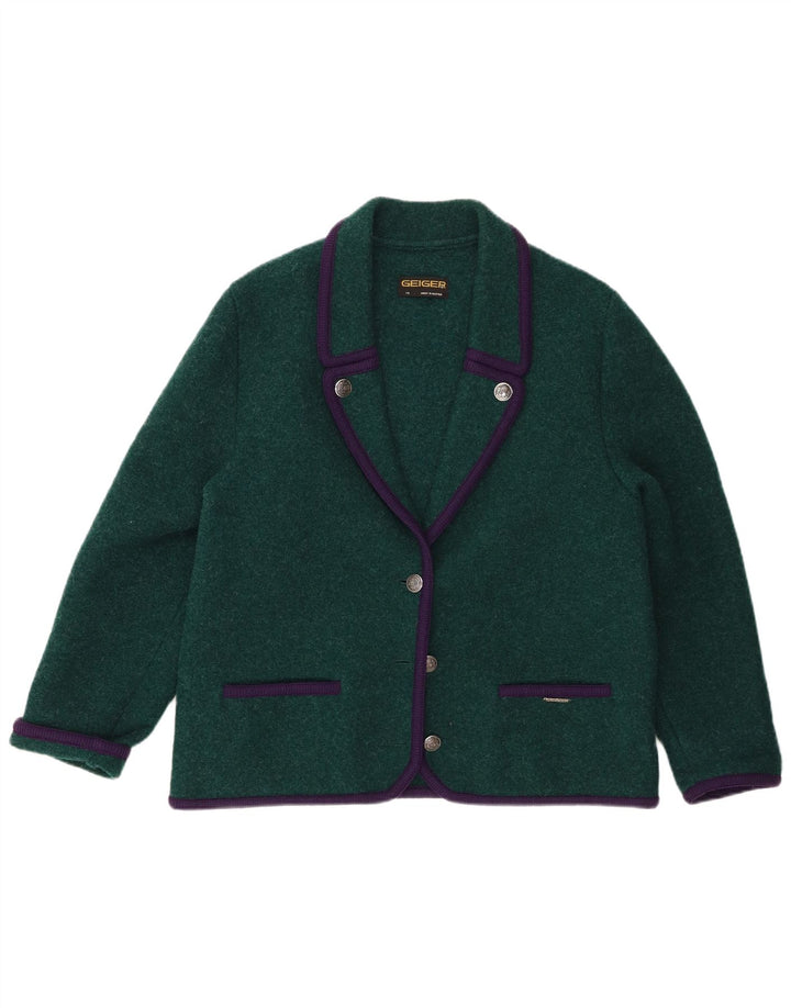 Chaqueta tipo blazer de 3 botones para mujer Geiger EU 46 XL Lana verde