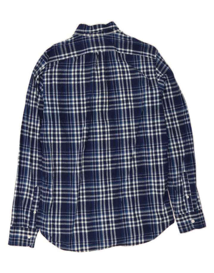 J. CREW Mens Classic Fit Shirt Medium Navy Blue Check Cotton Vintage J. Crew and Second-Hand J. Crew from Messina Hembry 
