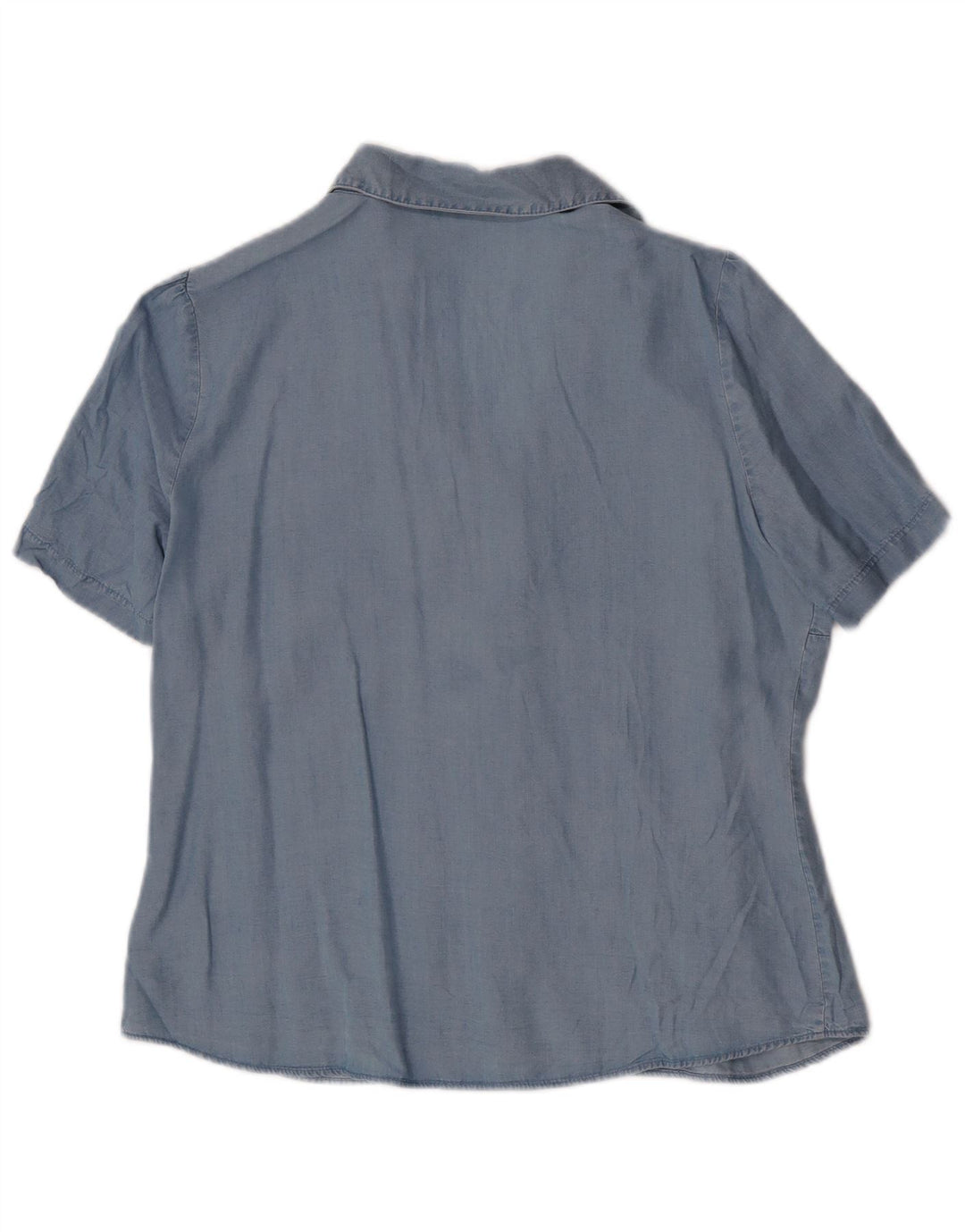 MARKS & SPENCER Camisa de manga corta para mujer UK 44 Large Lyocell azul
