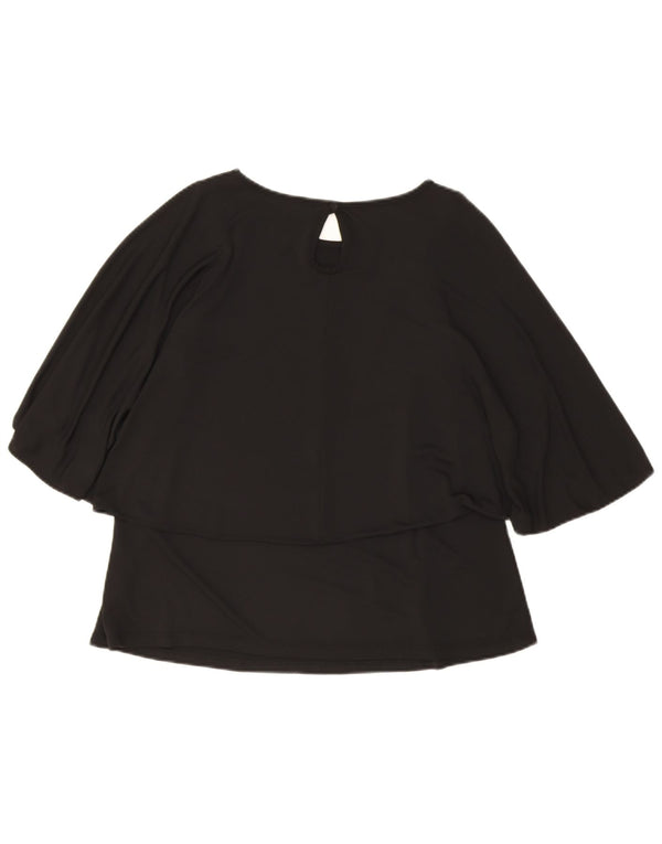 Topshop Blusa de Ala de Murciélago para Mujer Top UK 10 Small Poliéster Negro
