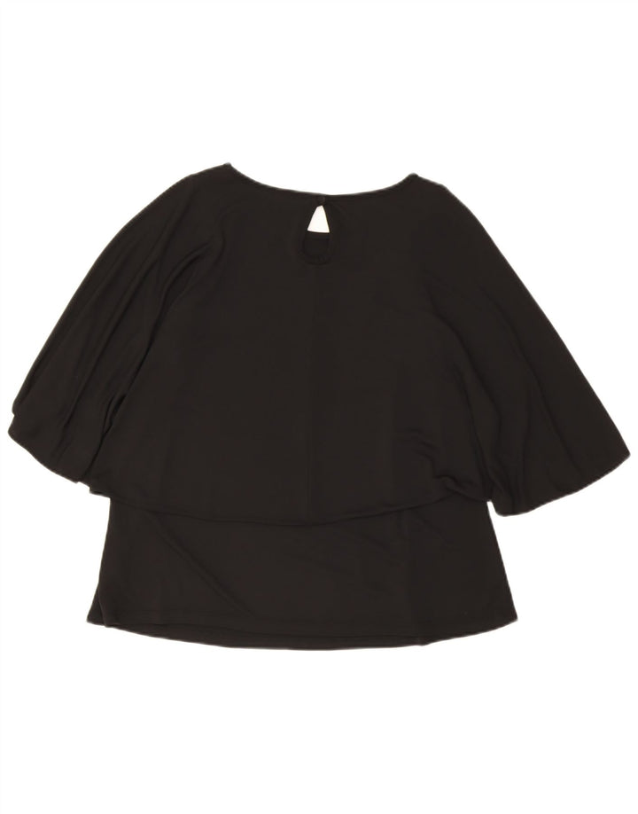 Topshop Blusa de Ala de Murciélago para Mujer Top UK 10 Small Poliéster Negro