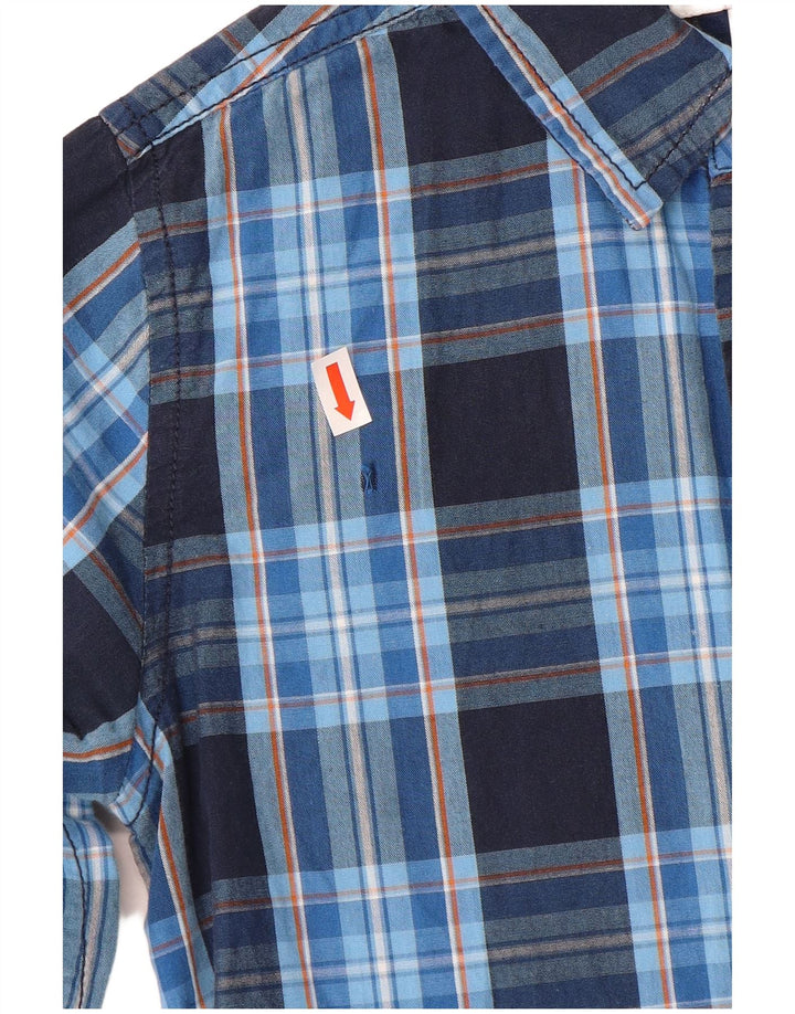 Esprit Camisa para niño 8-9 años Algodón a cuadros azul