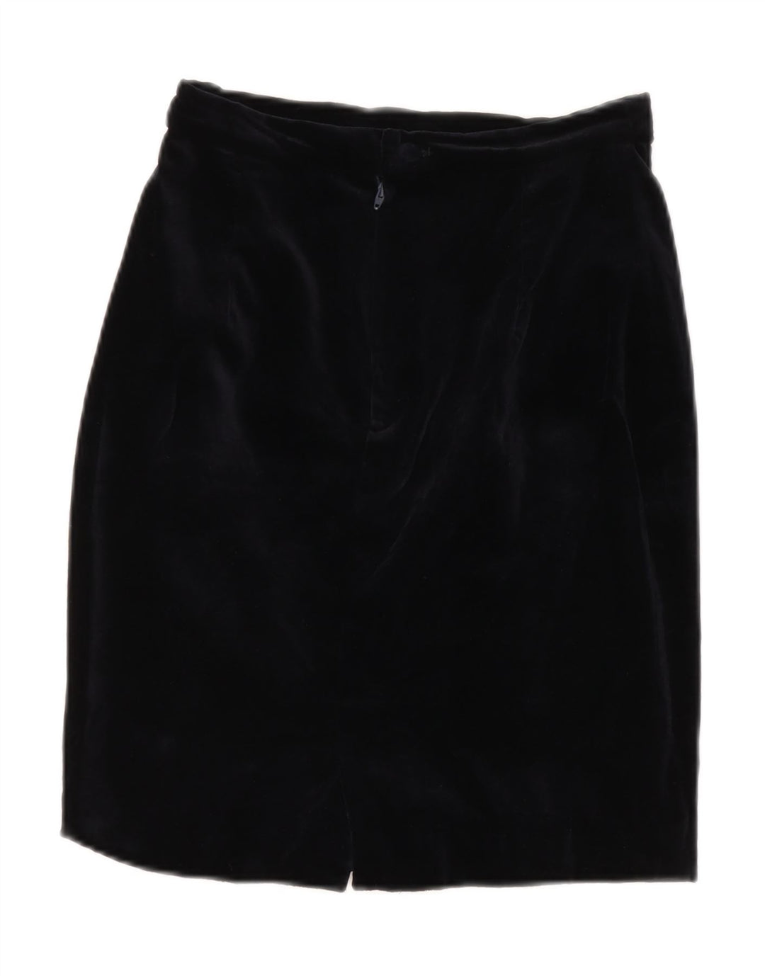 VINTAGE Falda lápiz de cintura alta de terciopelo para mujer IT 42 Medio W26 Azul marino