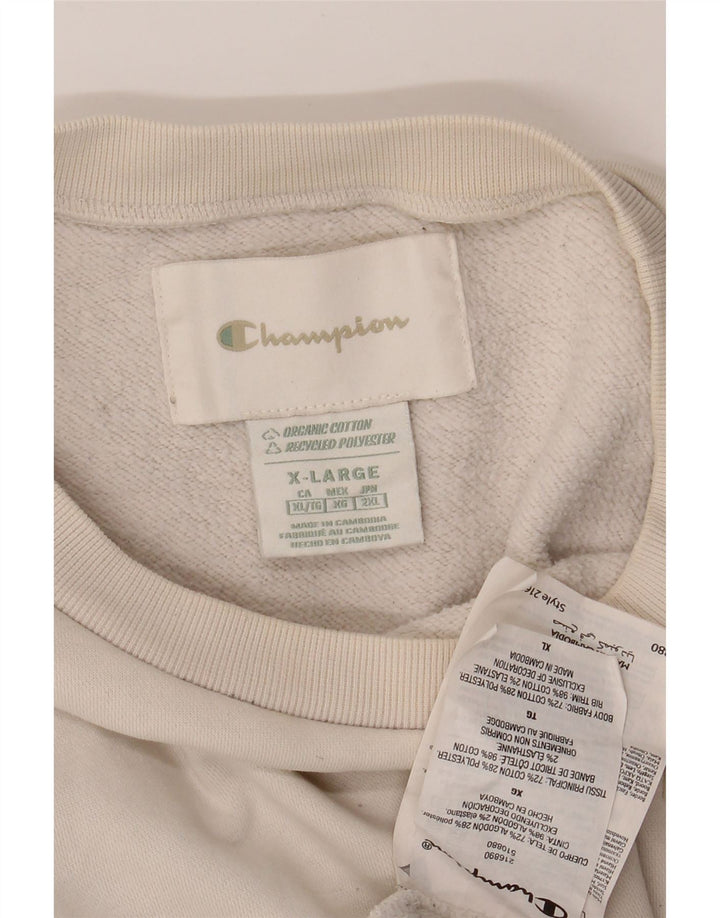 CHAMPION Mens Sweatshirt Jumper XL Off White Cotton Vintage Champion and Second-Hand Champion from Messina Hembry 