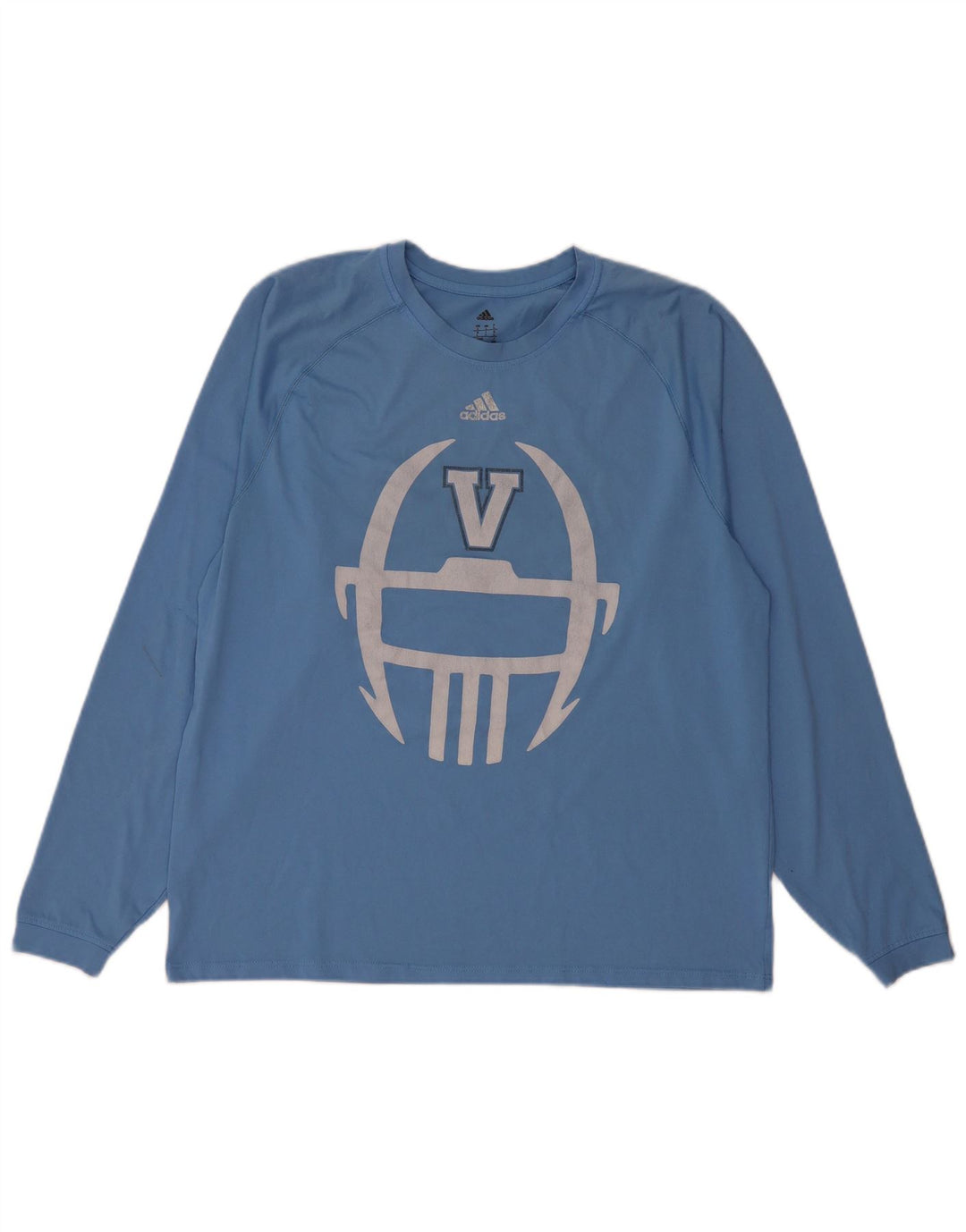 Adidas Hombres Villanova Graphic Top Manga Larga Poliéster Azul Grande