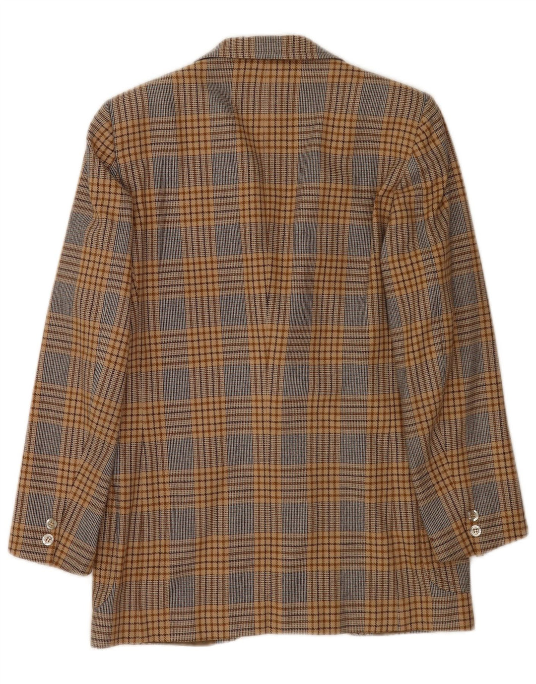 Vintage hombres 2 botones Blazer chaqueta Reino Unido 36 pequeño marrón Houndstooth