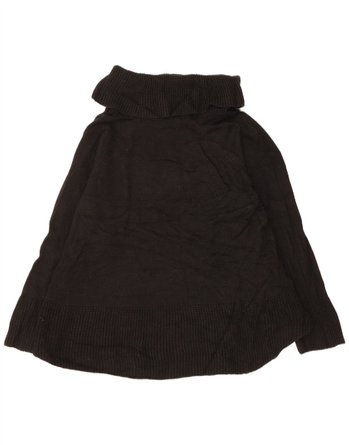 CALVIN KLEIN Suéter tipo jersey con cuello vuelto para mujer UK 40 XL Acrílico negro