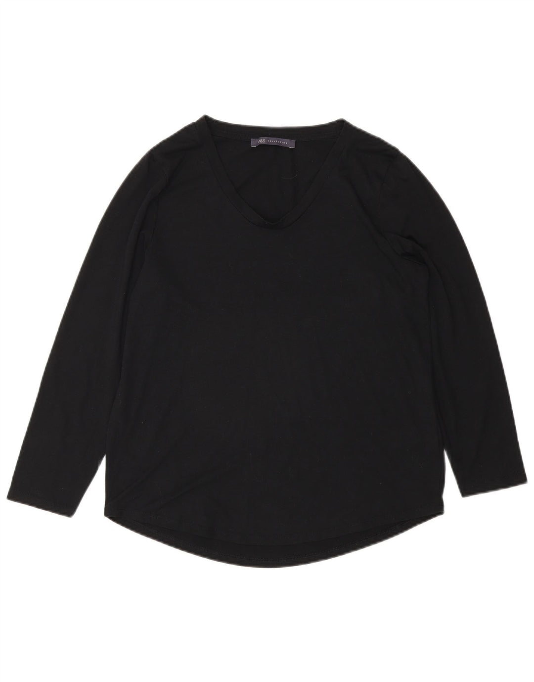 Marks & Spencer Top para mujer de manga larga UK 10 Small Poliéster negro