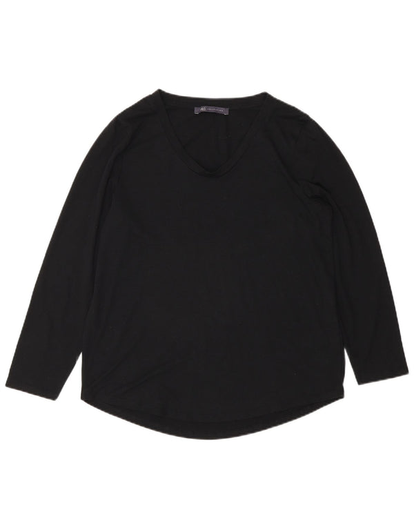 Marks & Spencer Top para mujer de manga larga UK 10 Small Poliéster negro