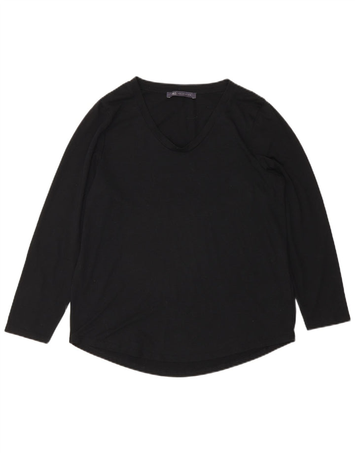 Marks & Spencer Top para mujer de manga larga UK 10 Small Poliéster negro