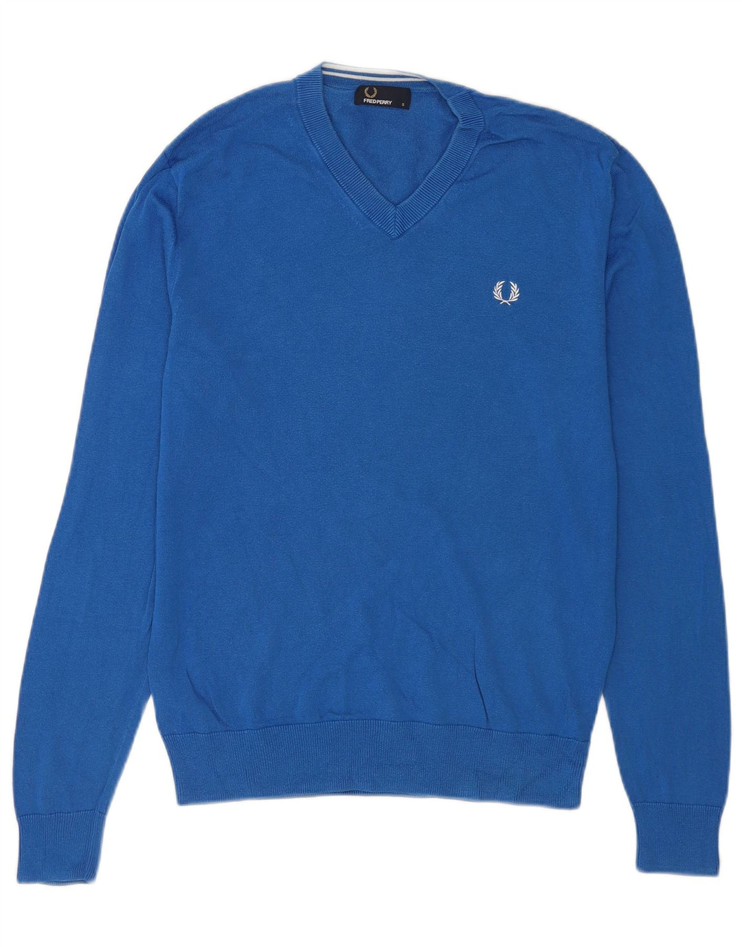 Fred Perry Jersey Con Cuello En V Para Hombre Small Blue Cotton