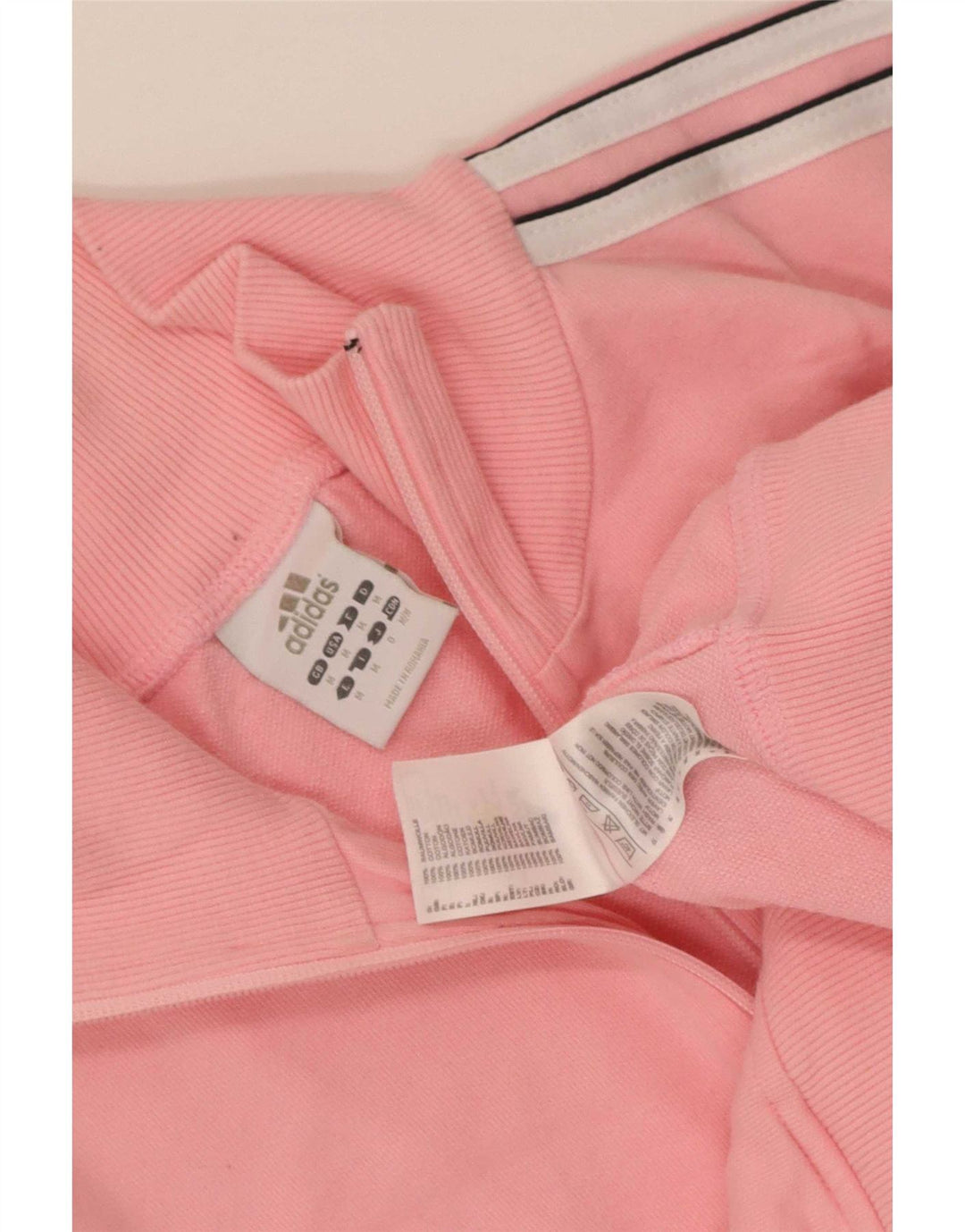 Adidas Mujer Crop Chándal Top Chaqueta UK 14 Medio Rosa Algodón