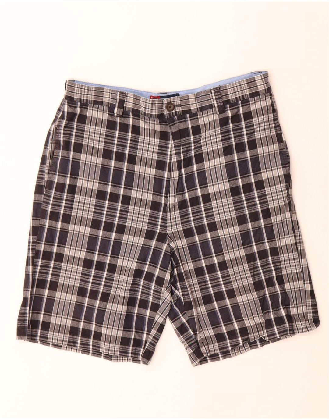 Pantalones cortos chinos Chaps para hombre W30 Medium Navy Blue Check