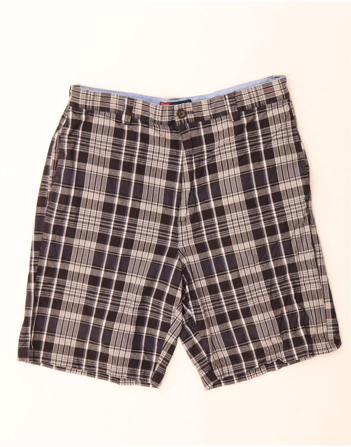 Pantalones cortos chinos Chaps para hombre W30 Medium Navy Blue Check