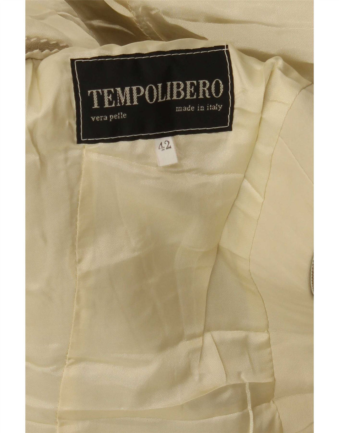 Chaqueta de cuero vintage para mujer IT 42 Cuero beige medio