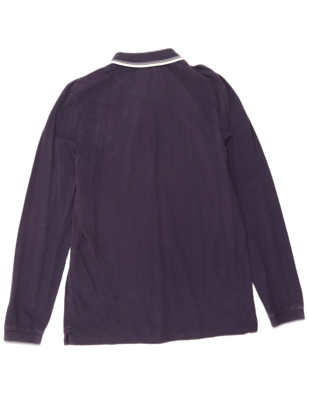 Lyle & Scott Polo de manga larga para hombre de algodón azul marino medio