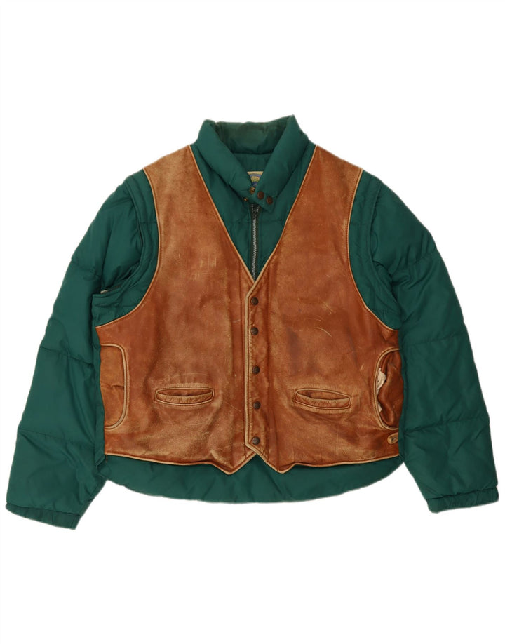 Chaqueta Charro Hombre Acolchada IT 48 Verde Medio Colorblock