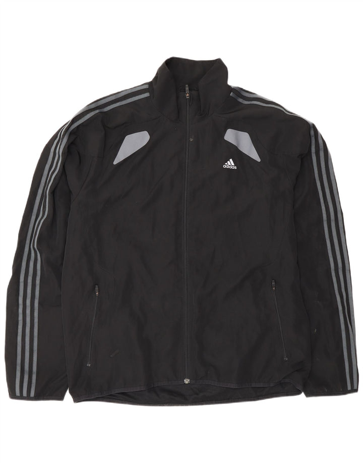 Adidas Mens Climacool Chándal Top Chaqueta Grande Negro Colorblock