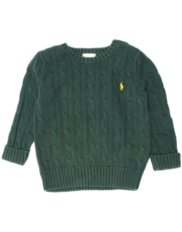 Ralph Lauren - Jersey con cuello barco para bebé, 18-24 meses, algodón verde