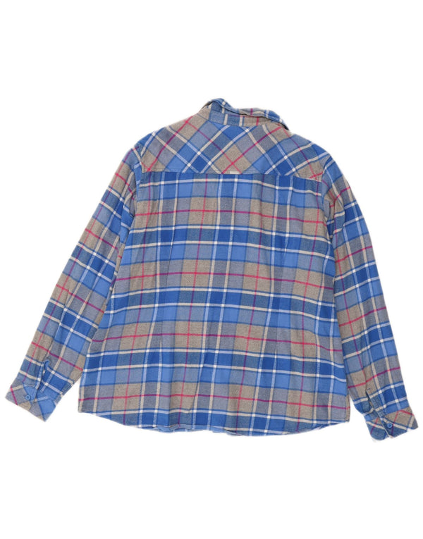 Columbia Camisa de franela extragrande para mujer UK 18 XL Algodón a cuadros azul