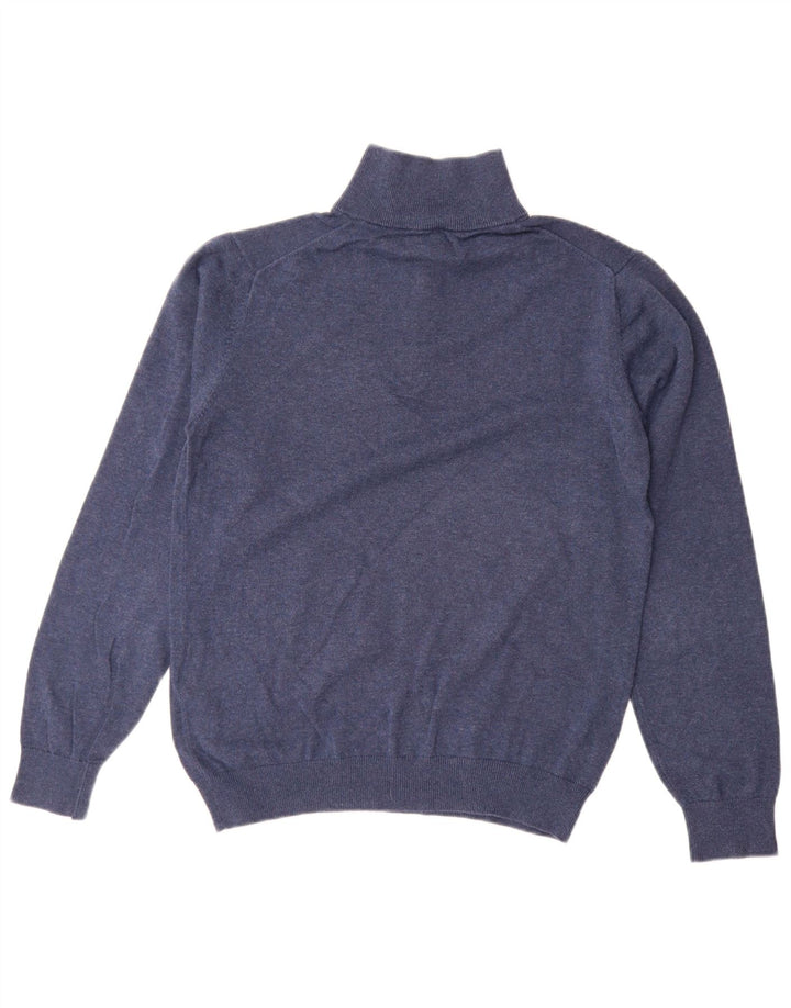 Gant Jersey De Cuello Con Cremallera Para Hombre Jersey De Algodón Azul Pequeño