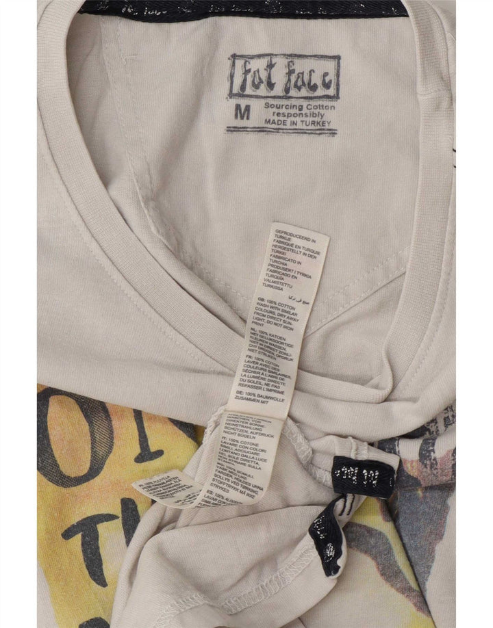 Camiseta gráfica para hombre Fat Face Top mediano de algodón blanco