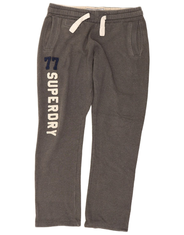 Superdry Hombre Pantalones De Chándal Gráfico De Algodón Gris Medio