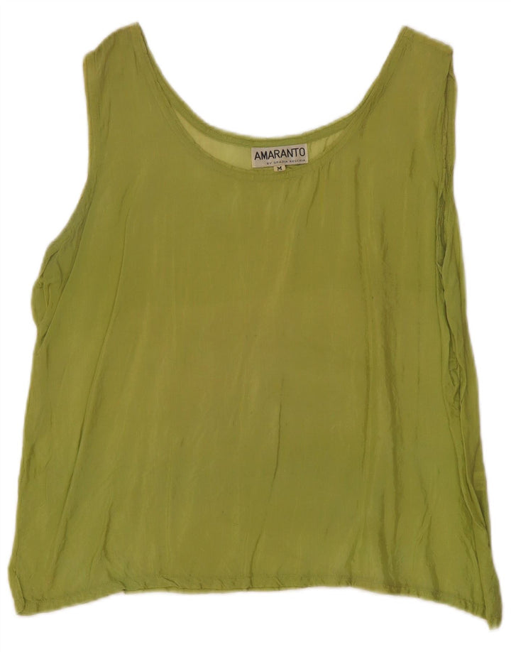Amaranto Blusa extragrande sin mangas para mujer UK 44 Viscosa verde medio