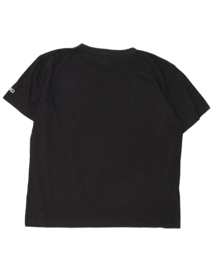 Kappa - Camiseta gráfica para hombre, talla grande, algodón negro