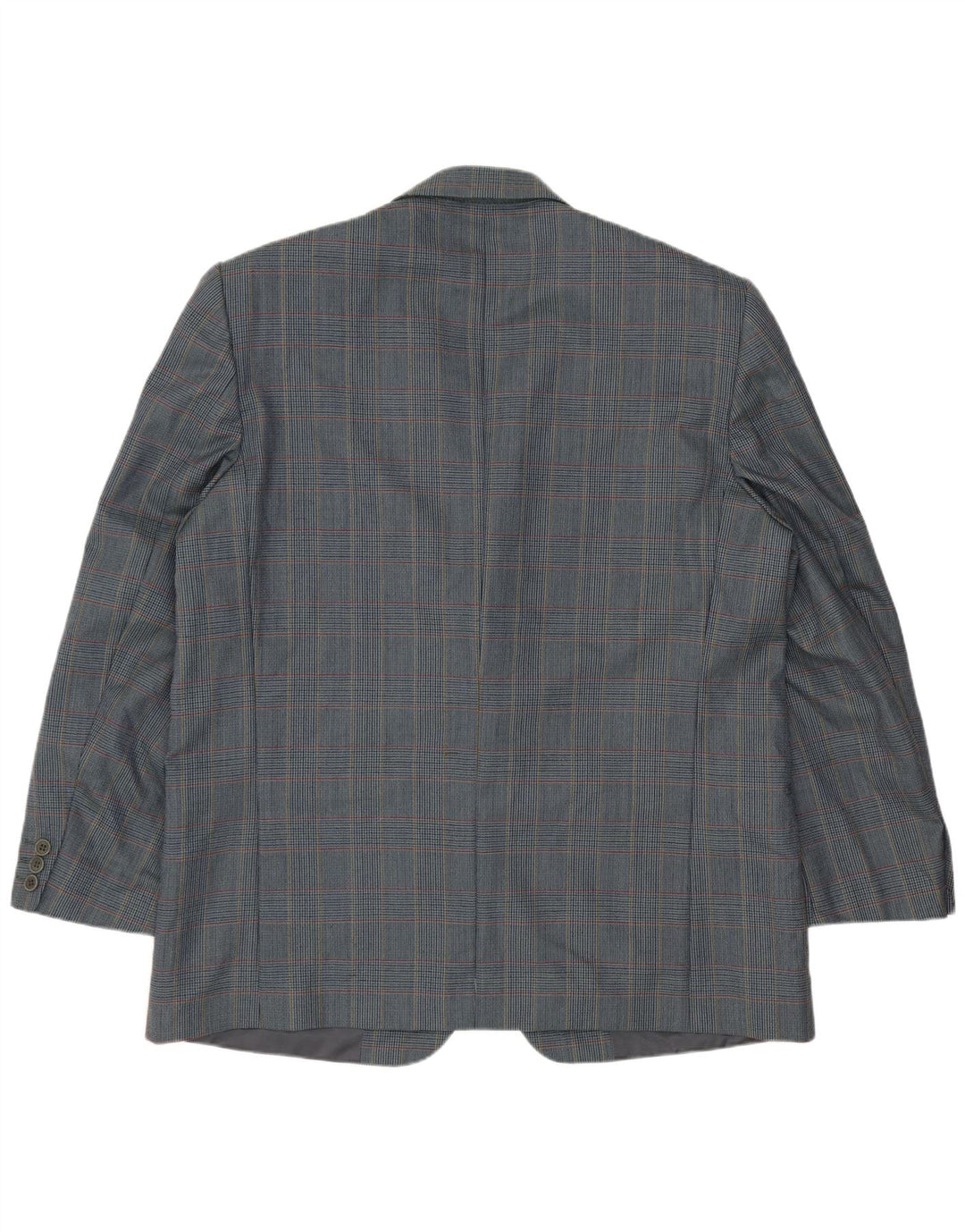 Vintage hombres 2 botones Blazer chaqueta IT 54 2XL azul Houndstooth lana virgen