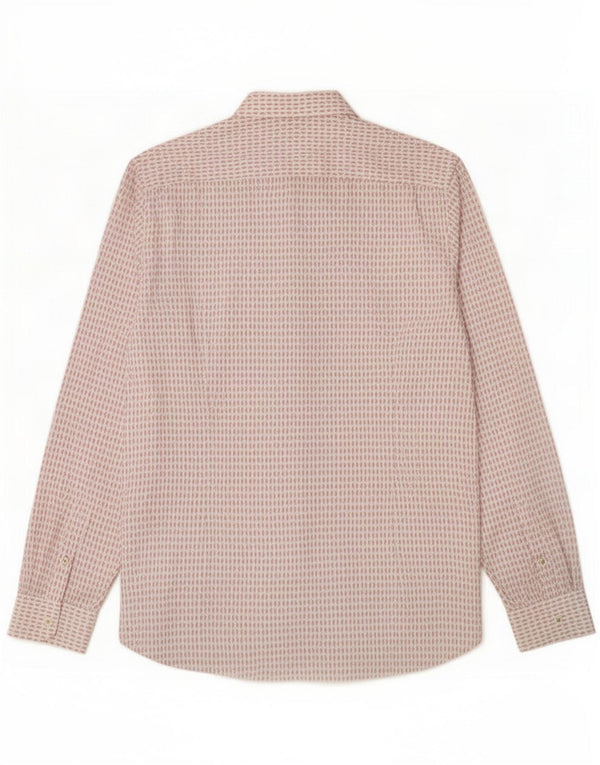 Ted Baker Camisa de corte moderno para hombre, talla 16, algodón geométrico blanco grande
