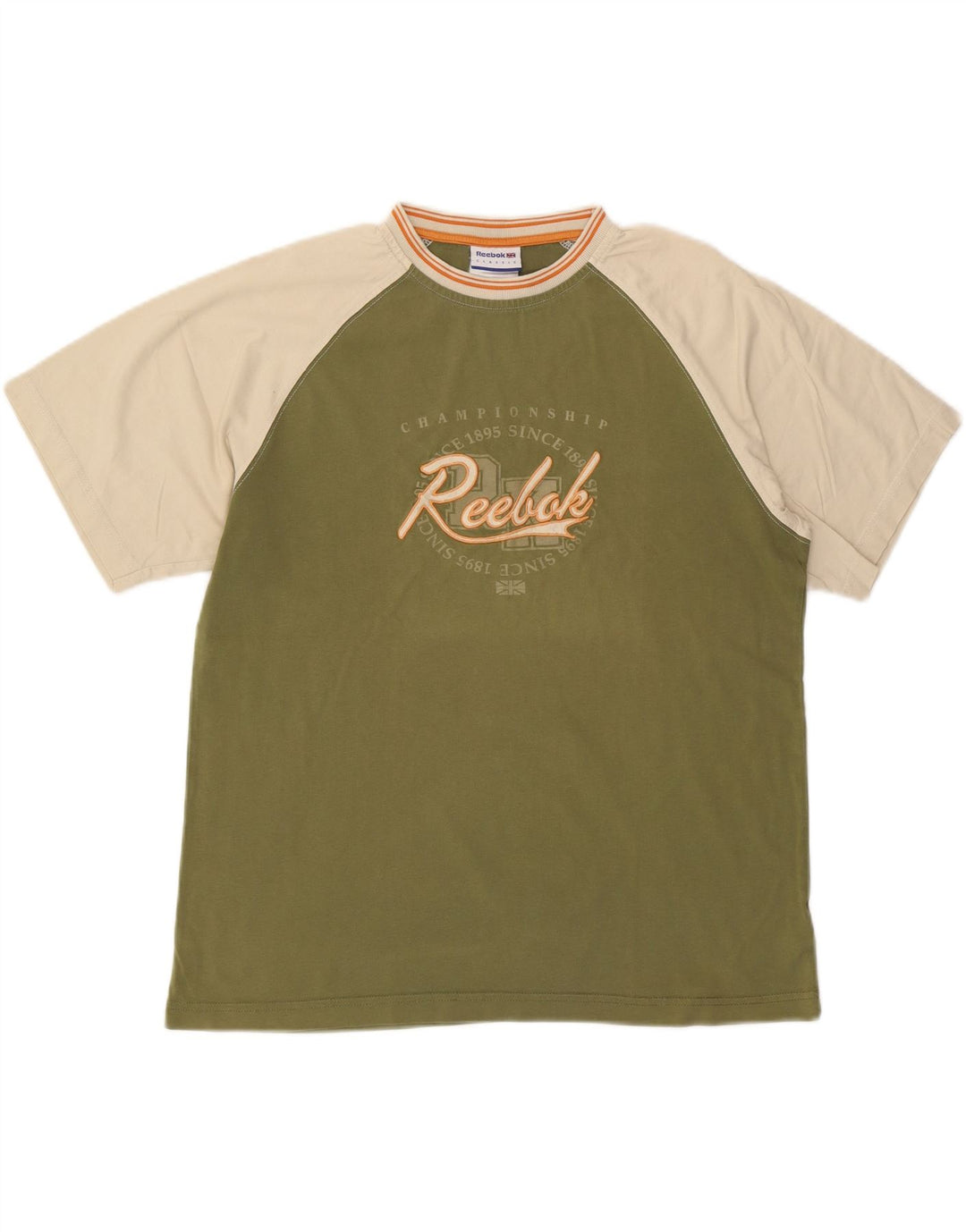 REEBOK Camiseta clásica con gráfico para hombre, talla grande, color verde, algodón