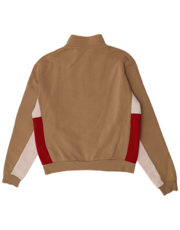 Adidas Hombre Loose Fit Graphic Sudadera Jumper Small Beige Colorblock
