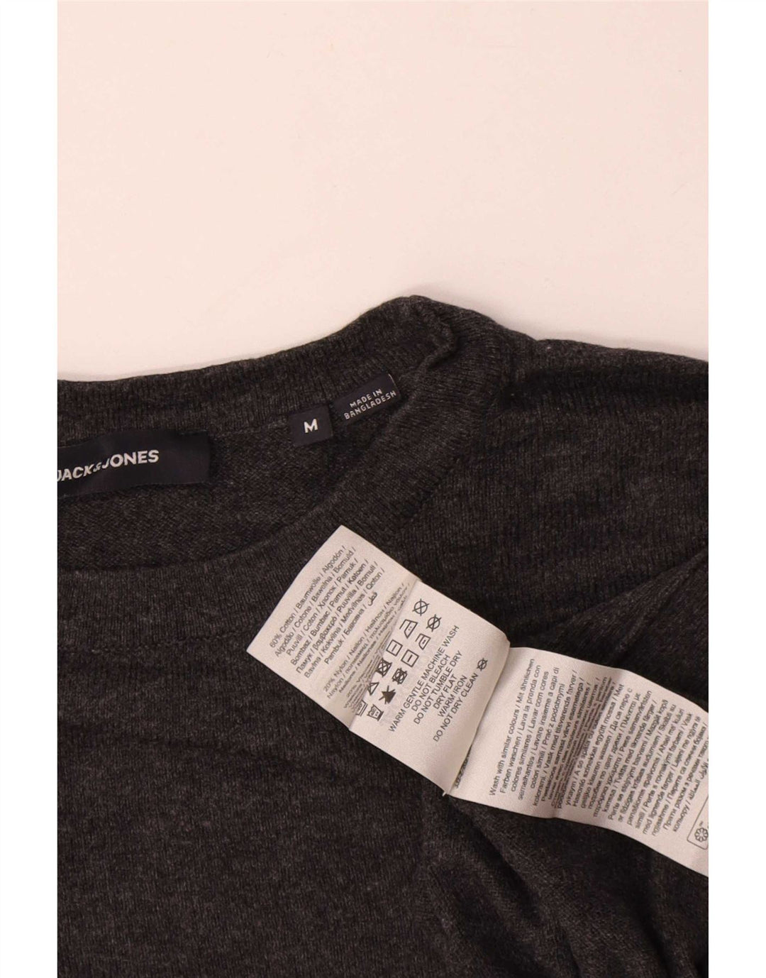 Jersey Jack & Jones Hombre con Cuello Redondo de Algodón Gris Medio