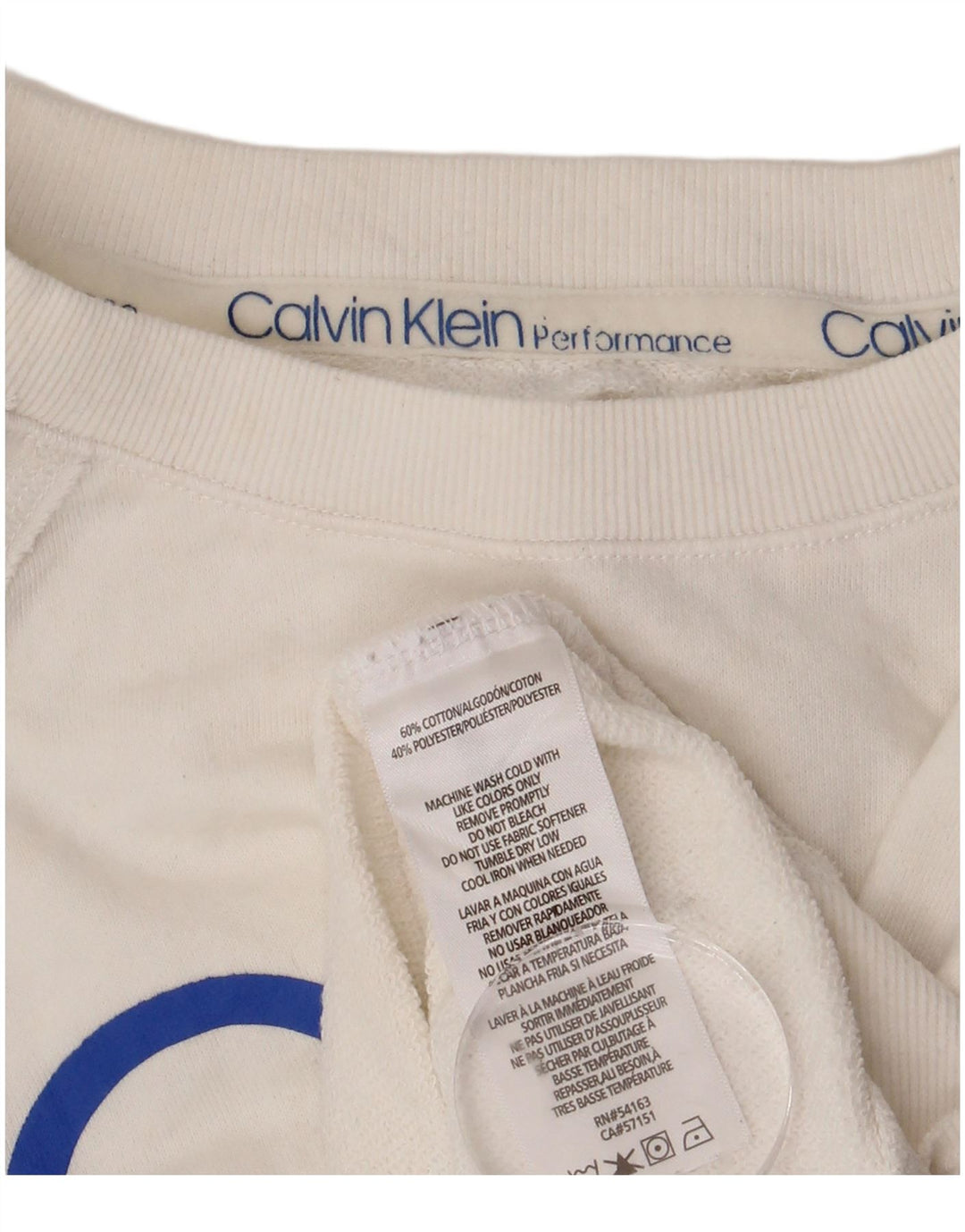 CALVIN KLEIN Sudadera corta de alto rendimiento para mujer UK 8 Small White